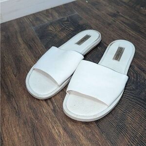 Steve Madden White Slide Sandals